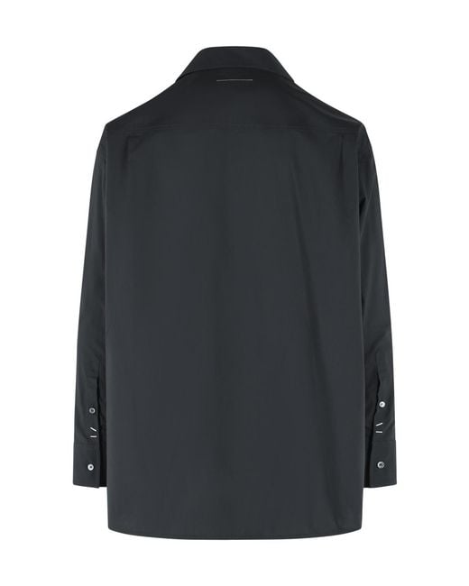 MM6 by Maison Margiela Black Button-Up Long-Sleeved Shirt for men