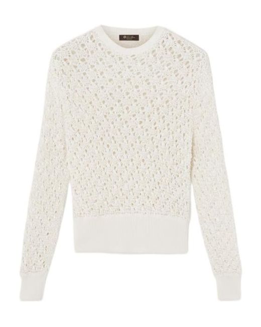 Loro Piana White Aida Crewneck