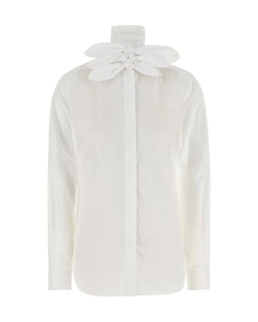 Moschino White Bow-Detailed Shirt