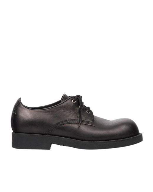 MM6 by Maison Margiela Black Eyelets Detail Lace-Up Derby Shoes for men