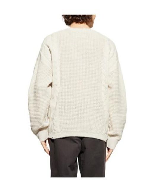 AllSaints White Tenter Cable-Knit Sweater