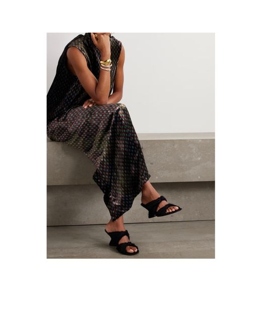 Dries Van Noten Black 75Mm Pony-Hair Sculpted-Heel Sandals