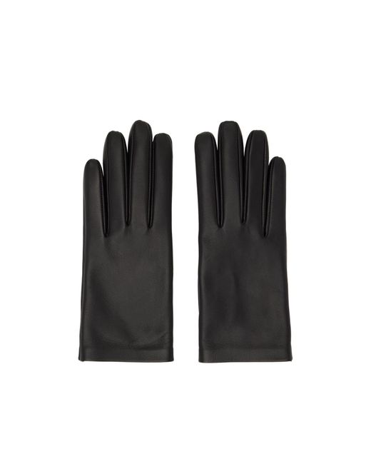 The Row Black Lorella Leather Gloves