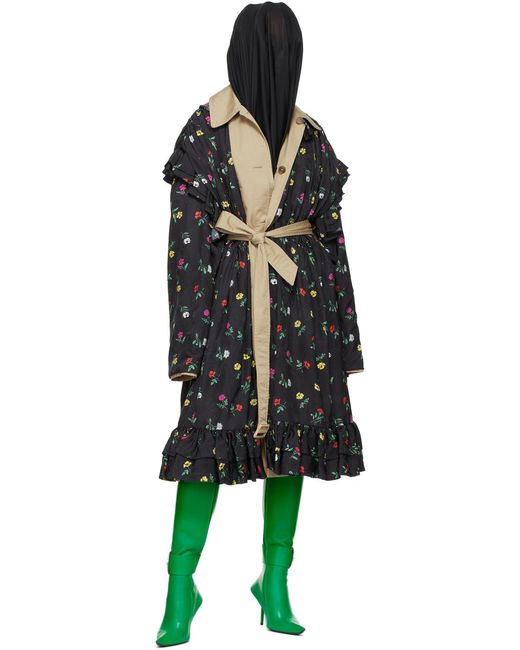Balenciaga Black Reversible Trench Coat