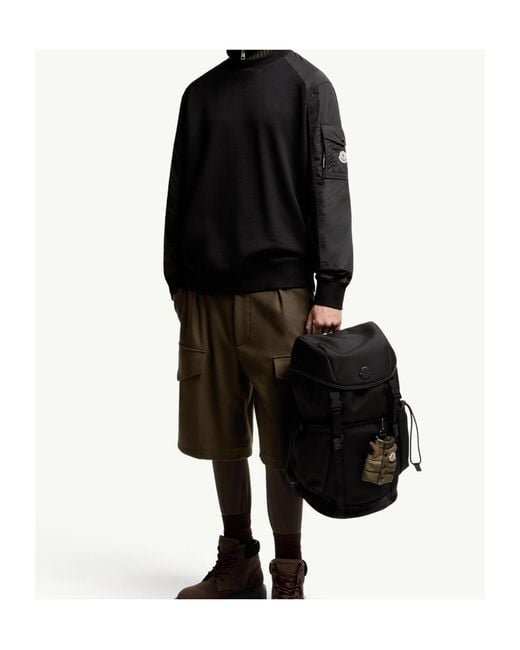 Moncler Black Panelled Logo Patch Sweatshirt for men