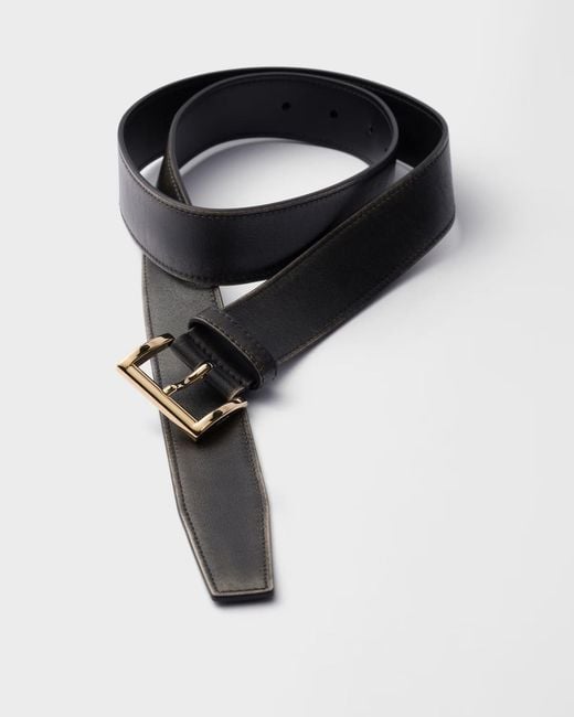 Prada White Leather Belt