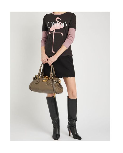 Chloé Brown Paddington Medium Grained Leather Shoulder Bag