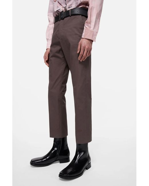 Acne Brown Tailored Cotton Trousers for men