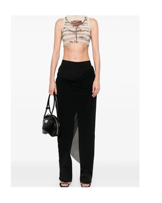 Jean Paul Gaultier Black Layered Draped Trousers