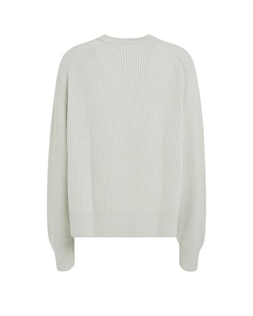 Studio Nicholson White Ribbed Knit Jumper for men