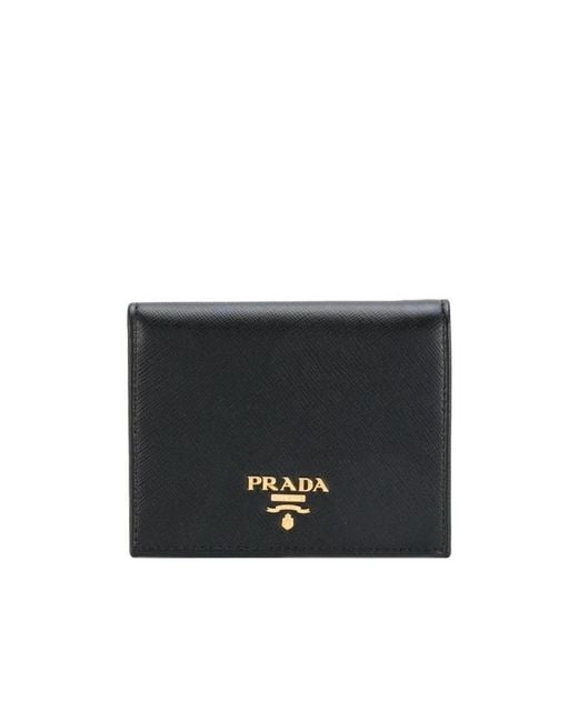 Prada Black Logo Plaque Wallet