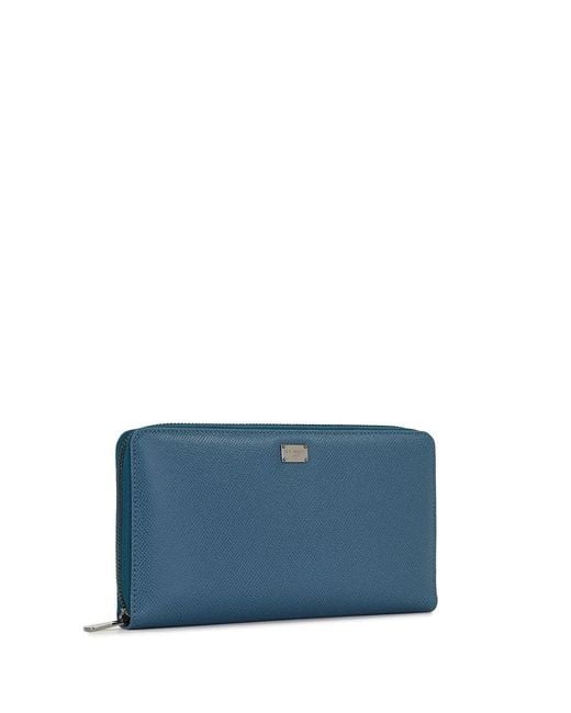 Dolce & Gabbana Blue Logo Details Wallet