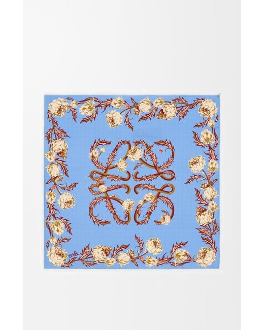 Loewe Blue Anagram Artichoke-Flower Scarf