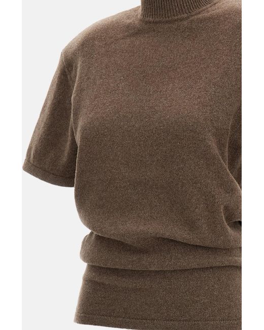 Jacquemus Brown High Neck Knitted Top