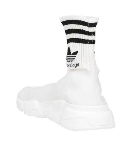 Balenciaga White Solid Color Sock Sneakers