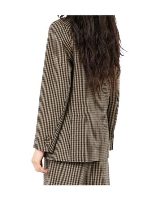 A.P.C. Brown Gingham-Check Double-Breasted Coat