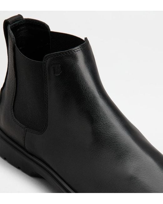 Tod's Black Slip-On Chelsea Boots for men