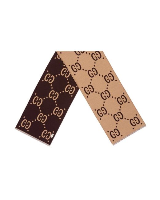 Gucci Natural Gg Jacquard Scarf
