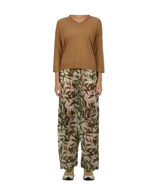 Herno Brown V-Neck Knitted Sweater