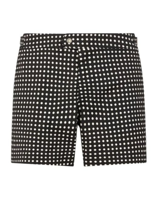 Tom Ford Black Polka-Dot Swim Shorts for men