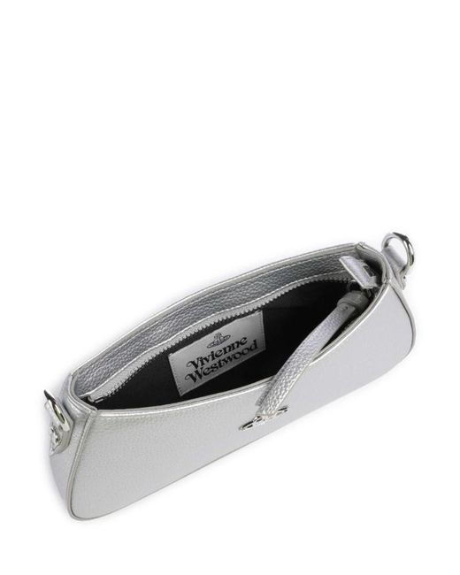 Vivienne Westwood White Tasha Grain Shoulder Bag Imitation Leather