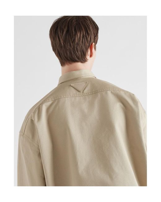 Prada Natural Monochrome Button-Up Shirt for men
