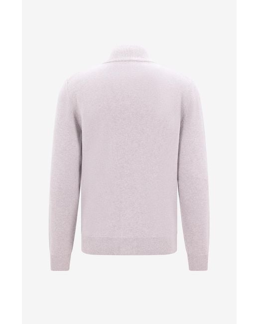 Brioni Pink Long-Sleeve Cardigan for men