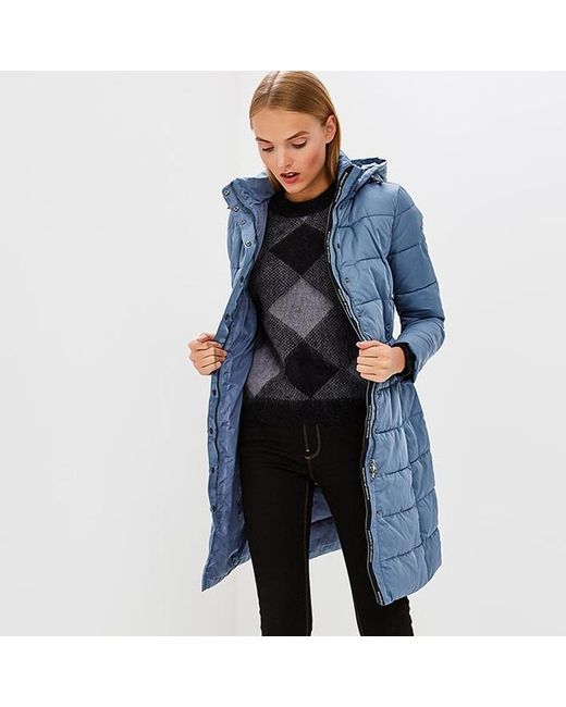 Emporio Armani Blue A Cotton-Padded Suit With A Hooded Jacket