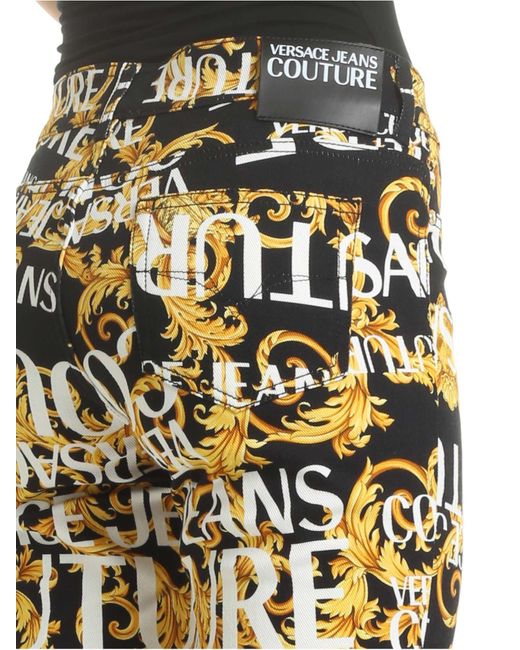 Versace Jeans Metallic Printed Casual Pants