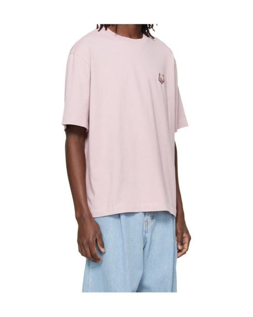 Maison Kitsuné Pink Fox Head Patch T-Shirt for men