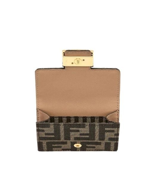 Fendi Black Ff Motif Tri-Fold Wallet