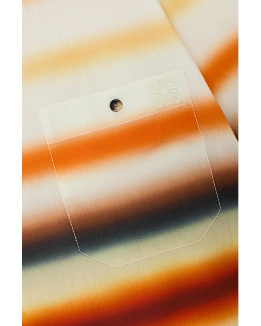 Loewe Orange Striped Short-Sleeve Shirt for men