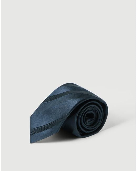 Brunello Cucinelli Blue Regimental-Stripe Silk Tie for men