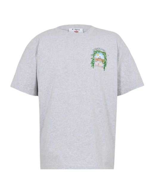 Casablanca White Graphic Cotton L'Arche Tennis Club T-Shirt for men