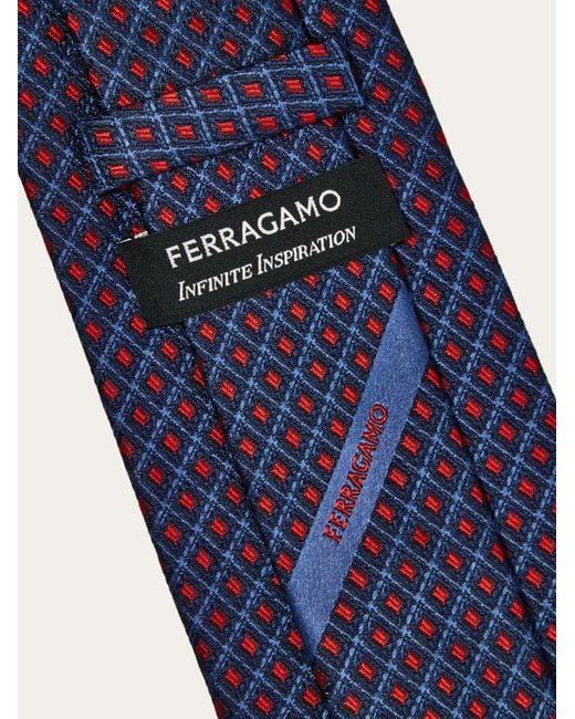 Ferragamo Blue Jacquard Tie for men