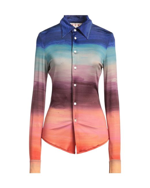Marni Blue Patterned Shirts Blouses