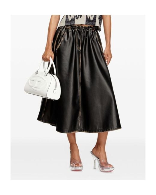 DIESEL Black 'O-Blivion' Midi Skirt