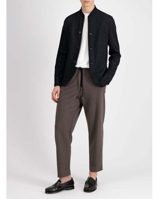 Harris Wharf London Black Nehru Bomber Jacket for men