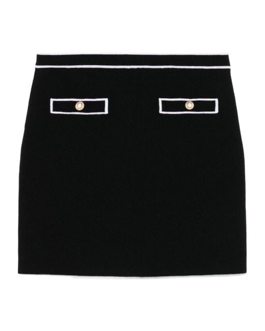 Alice + Olivia Black Knitted Mini Skirt