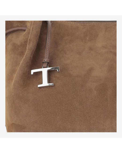Tod's Brown Drawstring Shoulder Bag