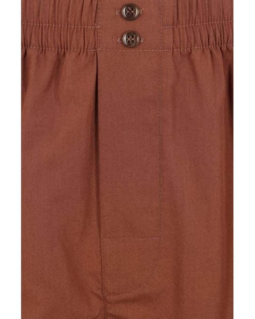Dolce & Gabbana Brown Logo Patch Poplin Boxer Shorts for men