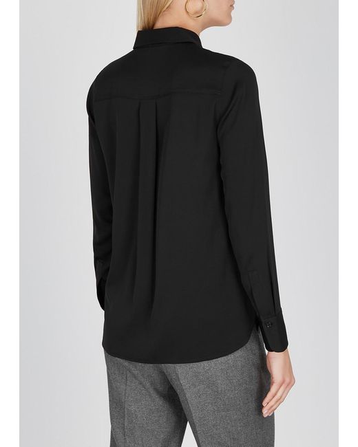 Vince Black Stretch-Silk Shirt