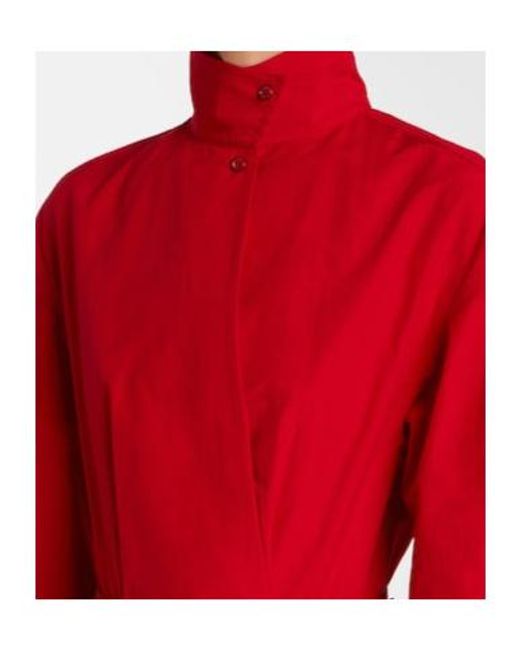 Ralph Lauren Red Daley Belted Cotton-Blend Poplin Gown
