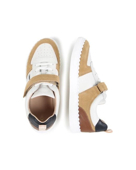 Chloé White Round-Head Sneakers