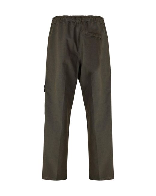 Stone Island Gray Army Straight Cargo Pants for men