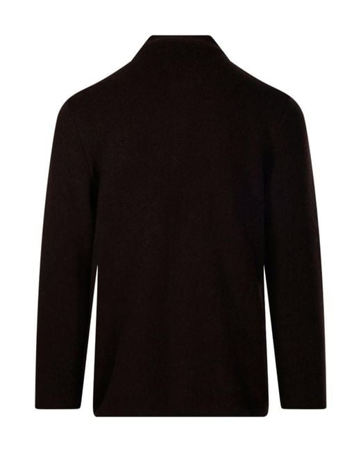 Lardini Black Stand-Collar Knitted Jacket for men