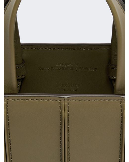 Max Mara Green Panelled Leather Clutch Bag