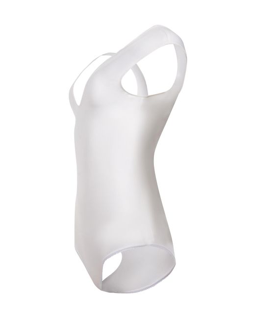 Alysi White Deep V-Neck Bodysuit