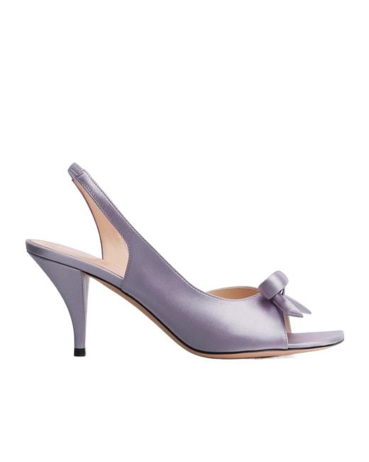 Dior White Bow Heeled Slingback Sandal