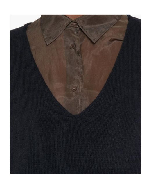 MM6 by Maison Margiela Black V-Neck Raglan-Sleeve Sweater